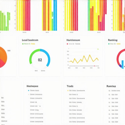 Dashboard visualizing local search trends, customer engagement, and ranking metrics.
