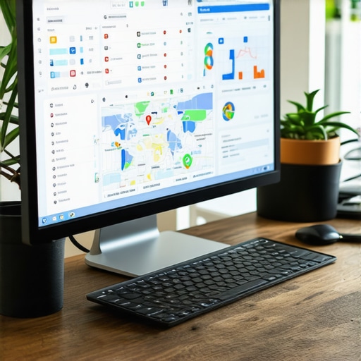 Marketing professional reviewing local SEO analytics and Google Maps performance.