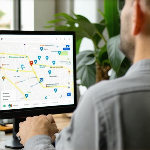 Business owner reviewing local SEO performance on computer
