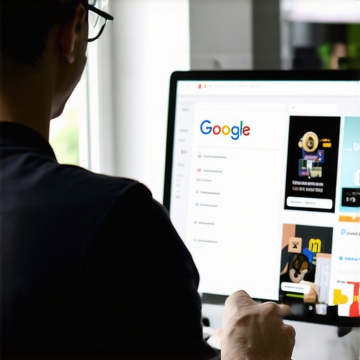 Business owner working on Google My Business listing on a laptop.