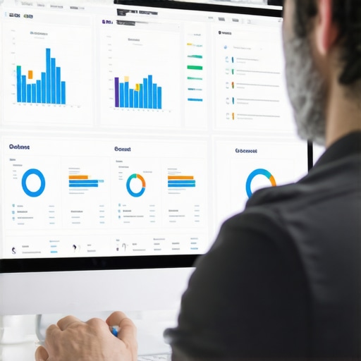 Analyzing Local SEO Data for Map Pack Success Business owner reviewing SEO analytics related to local map rankings.