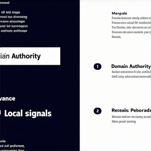 Deep Dive into Map Pack Success Factors Infographic showing the influence of domain authority and relevance on local map pack rankings.