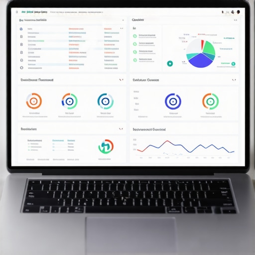 Local SEO Dashboard for Map Pack Maintenance Laptop screen showing local SEO analytics and citation monitoring tools.