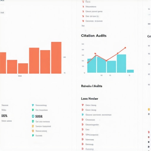 A computer screen displaying local SEO metrics, rankings, and citation health for a business.