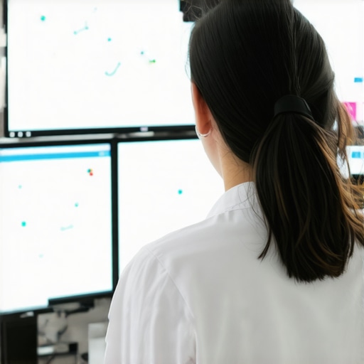 A professional SEO expert analyzing data on multiple screens related to local map listings.