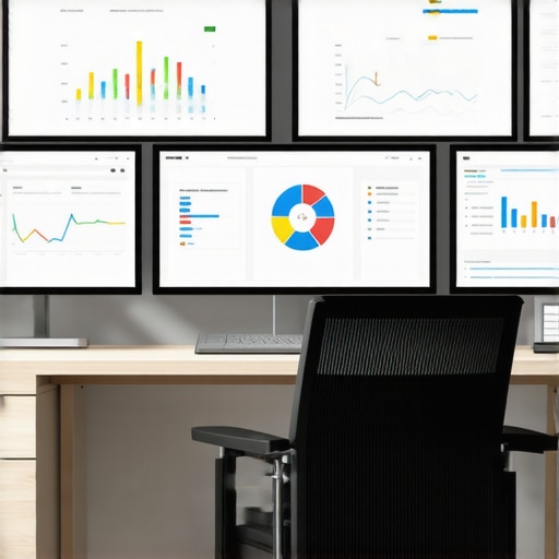 Optimizing Local Listings with the Right Tools A person analyzing local SEO dashboards on multiple screens for ongoing map pack success.