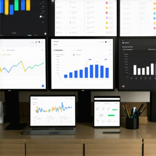 Screens displaying analytics dashboards, ranking reports, and citation audits for local SEO success.