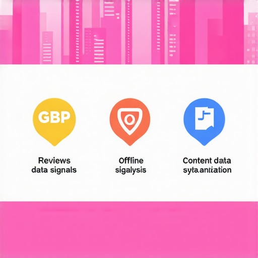 An infographic illustrating a step-by-step process to improve local map pack rankings
