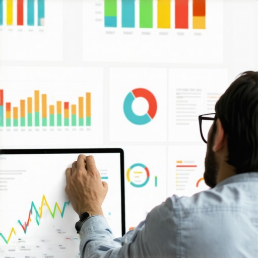 Digital Marketing Tools for Local SEO A person working with multiple digital marketing analytics dashboards on a laptop.