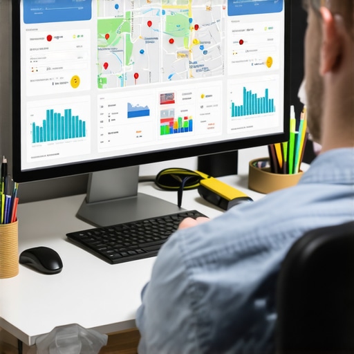 An expert reviewing local SEO performance metrics on a digital dashboard.