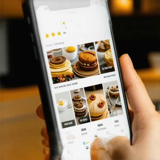 A person viewing a highly optimized and active local business listing on a mobile phone.