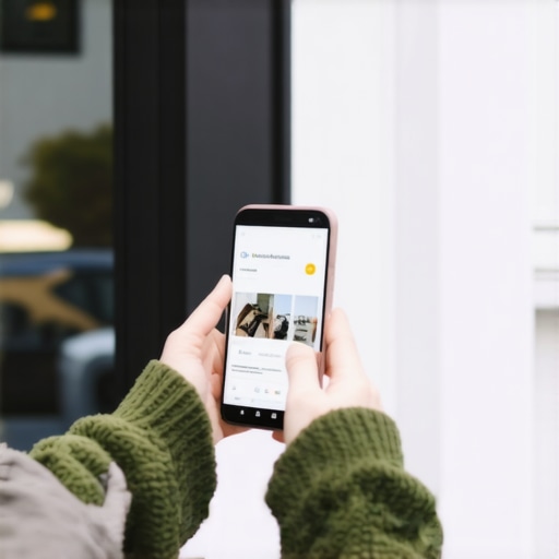 Capturing Real-Time Business Updates for Local SEO A business owner taking a photo of their shop to update their Google Business Profile for better map rankings.