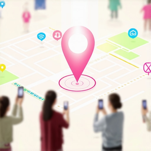 An illustration showing how customer mobile signals and physical proximity influence local map rankings.