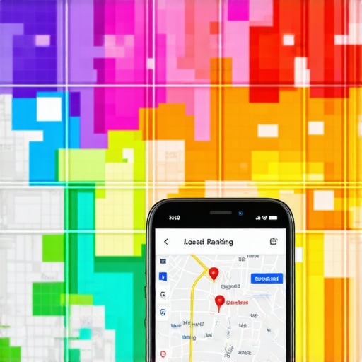 A digital heatmap showing how local map pack rankings fluctuate across different city blocks.