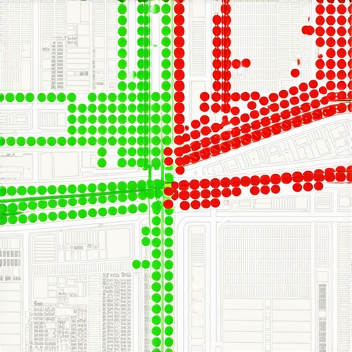 Local Ranking Grid Visualization A visual rank tracking grid showing local business map pack placement across a city layout.