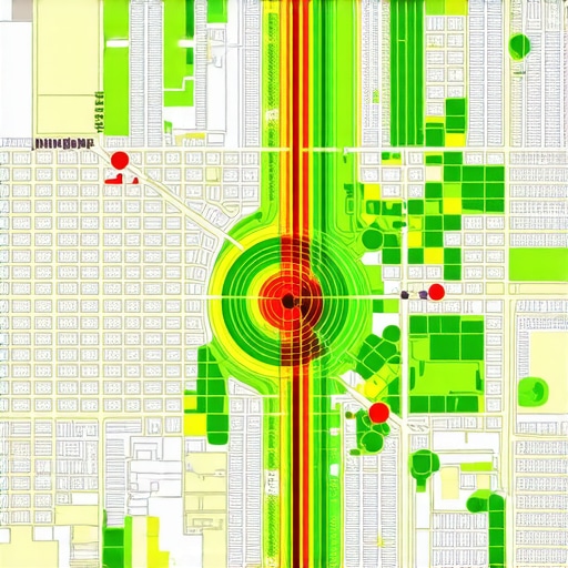 A visual representation of how local business map rankings fluctuate across different street corners.