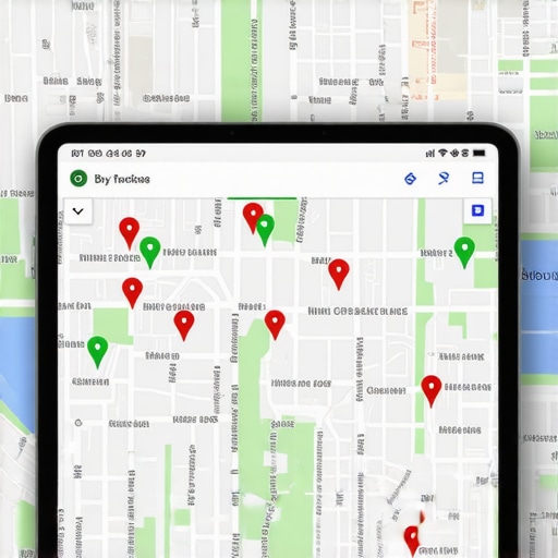 A visual representation of a local business ranking grid showing areas of high and low visibility on a map.