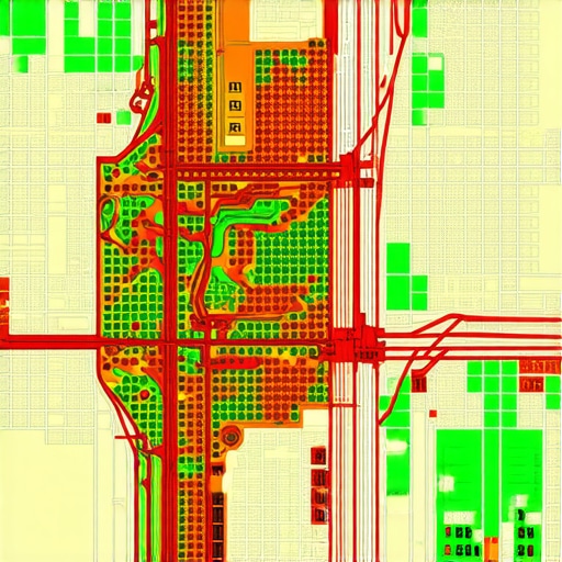 A visual representation of local map pack rankings using a grid tracking tool showing ranking variations across a city.