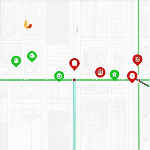 A visual representation of how a business ranks at different distances using a grid tracking tool for local map packs.