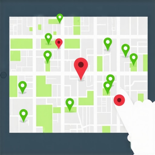 A digital grid showing local search ranking positions across a specific geographic area.
