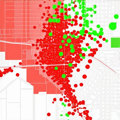 Local SEO Heat Map Ranking Visualization A visual representation of local search ranking prominence across a metropolitan area.