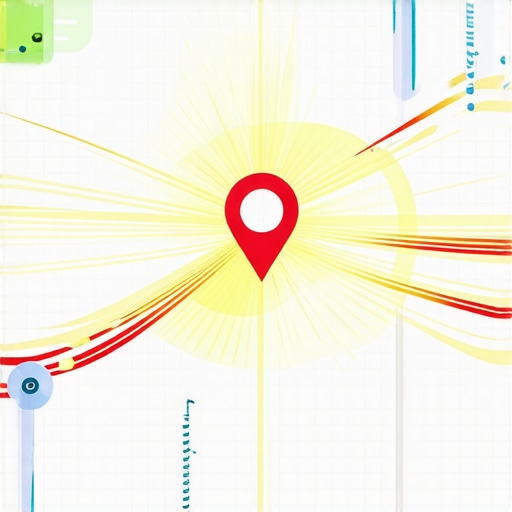 A 3D heat map showing a business ranking radius on Google Maps.