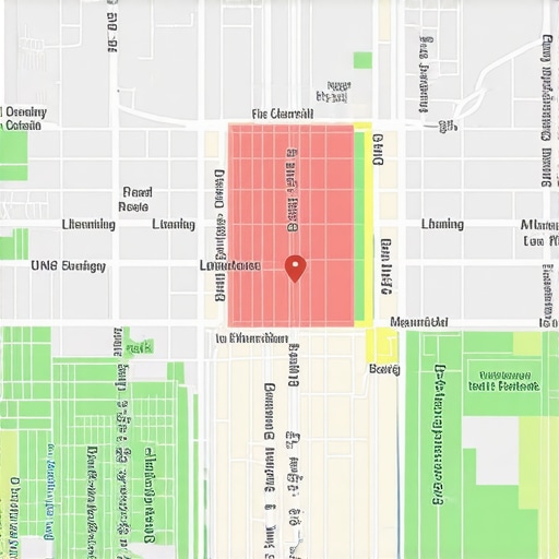 Local SEO Proximity Heatmap Analysis A visualization of local map pack rankings across a city grid showing proximity influence.