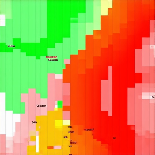 A heat map visualization showing how business rankings vary by searcher location in the local pack.