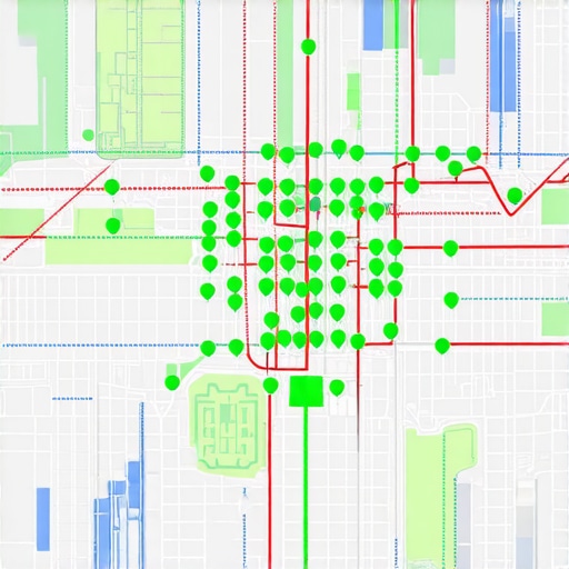 Local SEO Ranking Grid Monitoring A visualization of a local search grid tool showing ranking performance across a geographic area.