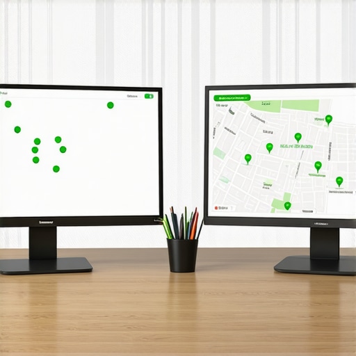Local SEO Ranking Grid Surveillance A computer screen displaying a map pack placement heat map for local business tracking.