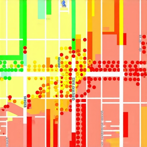 Visual representation of how local business map rankings change by city block and neighborhood proximity.