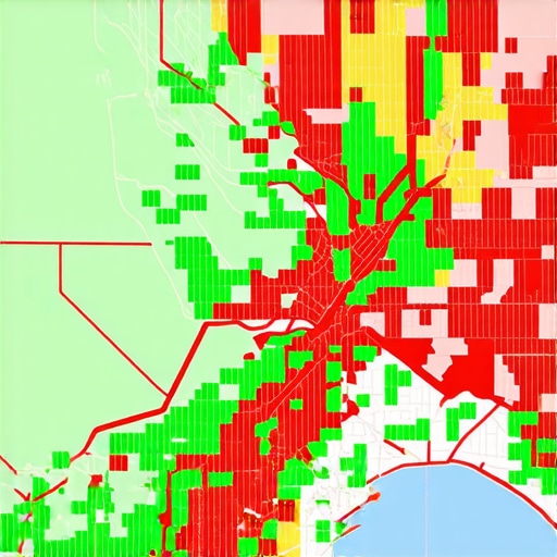 Visual representation of map pack rankings across a city grid