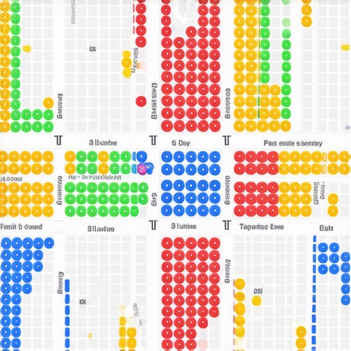 A visual representation of a local search grid showing rank positions across a specific geographic area.