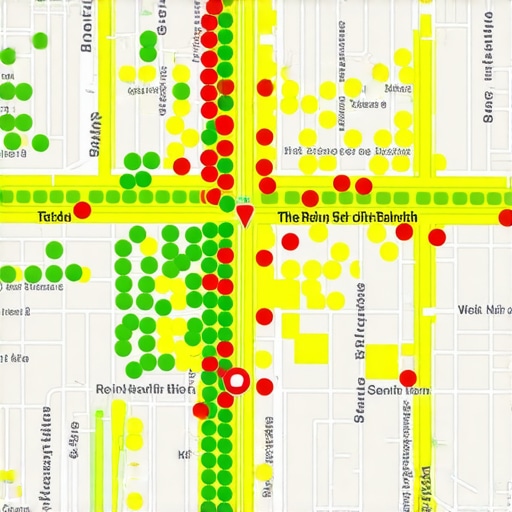 Local Search Ranking Grid Tool Analysis Visual representation of a local business map ranking grid showing position changes across different geographic coordinates.