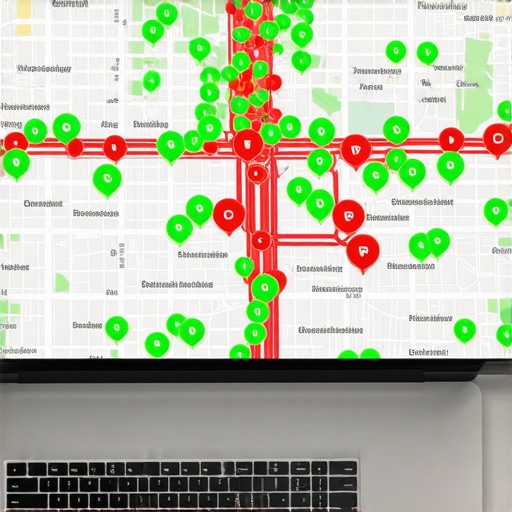 Local Search Ranking Heat Map Grid A digital grid showing local map pack ranking positions across a geographic area