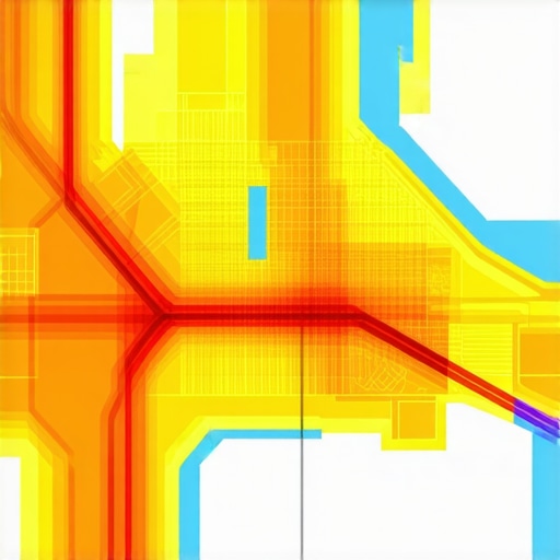 Local Search Visibility Heat Map An analytical heat map showing how map pack placement fluctuates across a geographic area.
