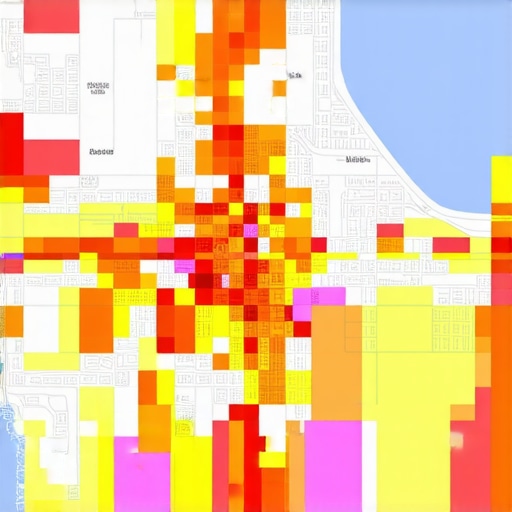 A visualization of map pack placement success across a wide geographic area using a search heatmap.
