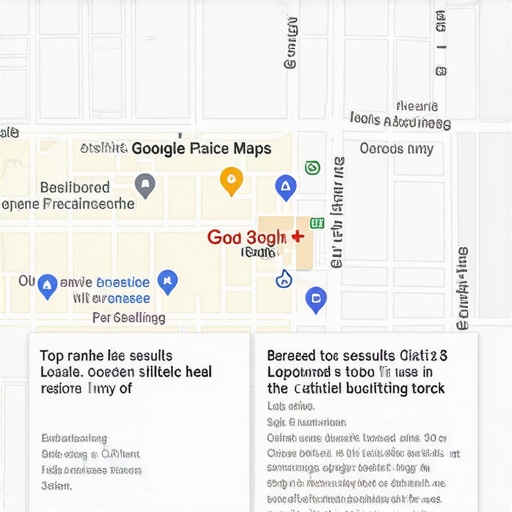 Mastering Local Map Pack Success through Strategic Placement Local business map pack showing top rankings on a smartphone screen.