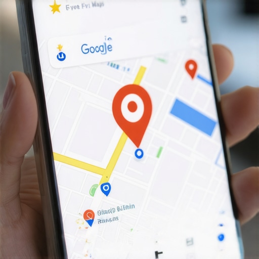 Mobile smartphone displaying a top-ranked Google Map Pack listing A person looking at a high-ranking local business on Google Maps via a smartphone.