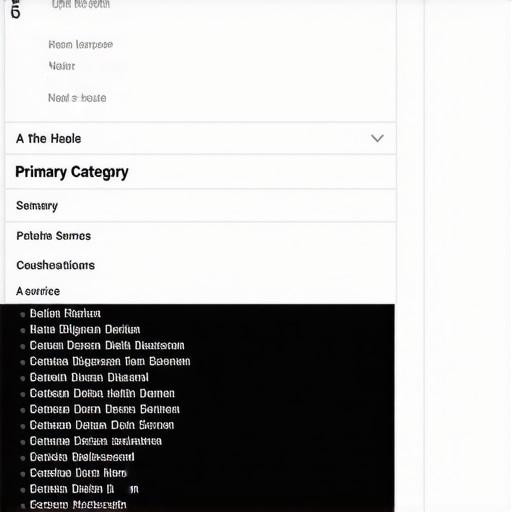 Optimizing Google Business Profile Categories A visual guide showing how to select and change the primary service category within a Google Business Profile dashboard.