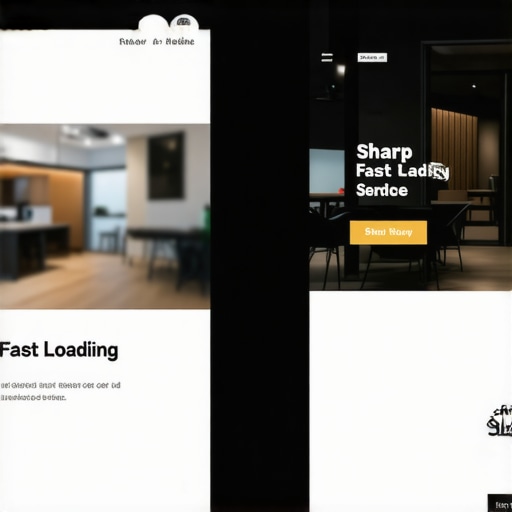 Mobile phone displaying a fast-loading website for a local service business.