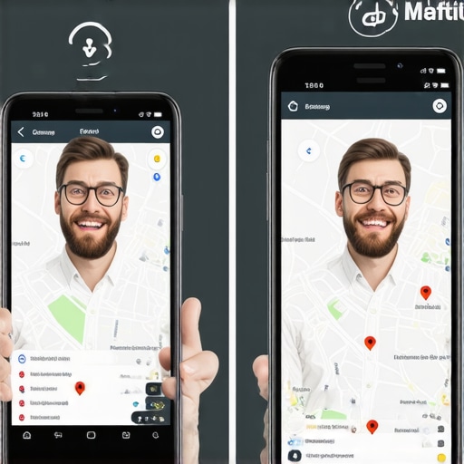 A split screen demonstrating how local business map rankings change based on the searcher's physical distance.