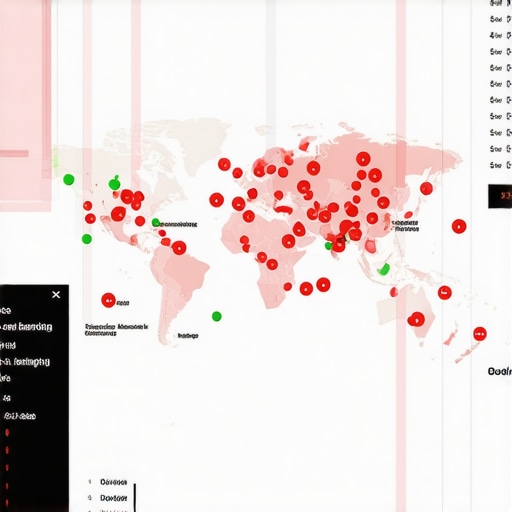 A screen showing a local search grid rank tracker with various data points across a map.