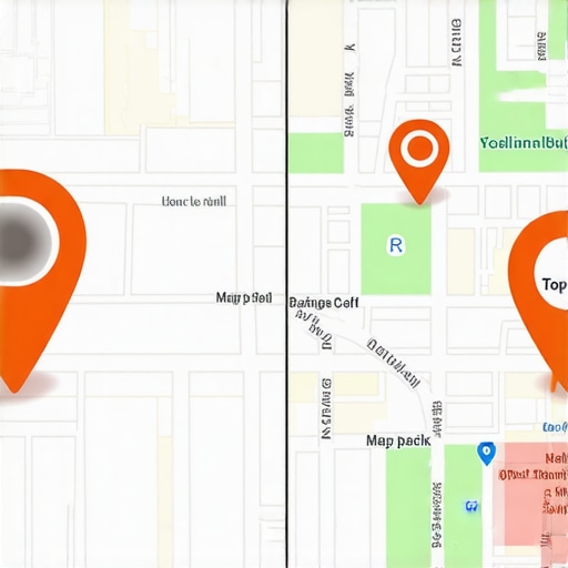 A comparison of a hidden business pin versus a top-ranked Google Map Pack listing.